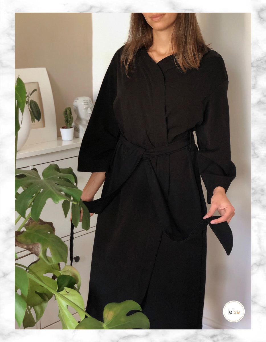 Black Kimono Wrap Dress – Weronika Ozimek T/A Leiso